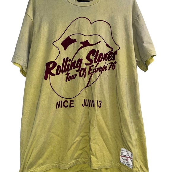 Riff StarsThe Rolling Stones Rock Band T-Shirt Tongue Logo Green Size XL - Picture 2 of 5